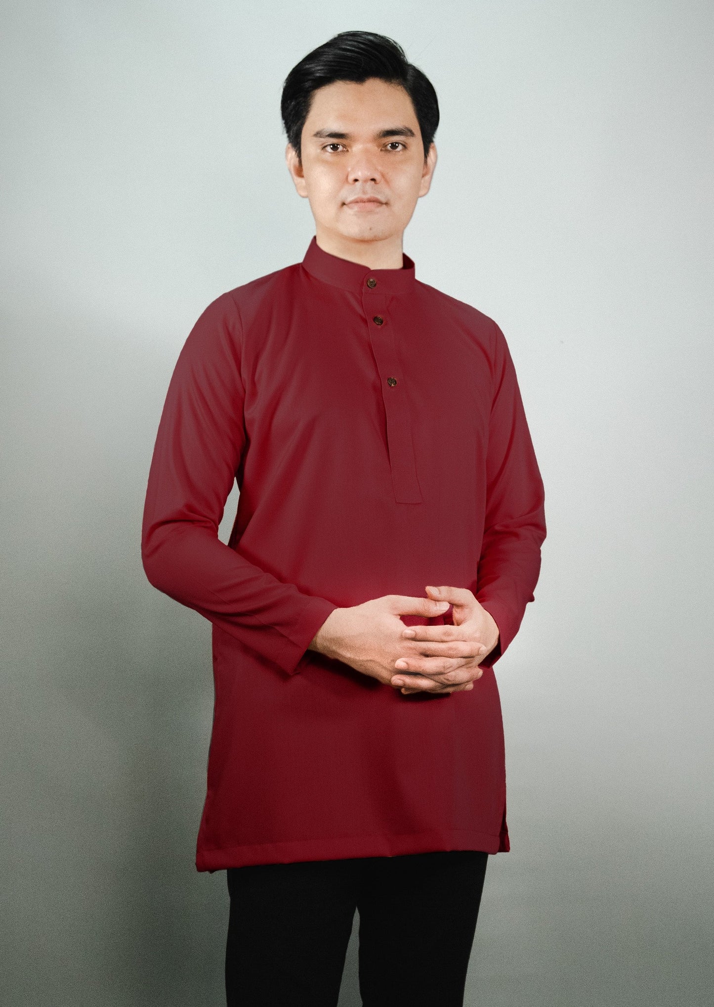 Maroon - Kurta Collared