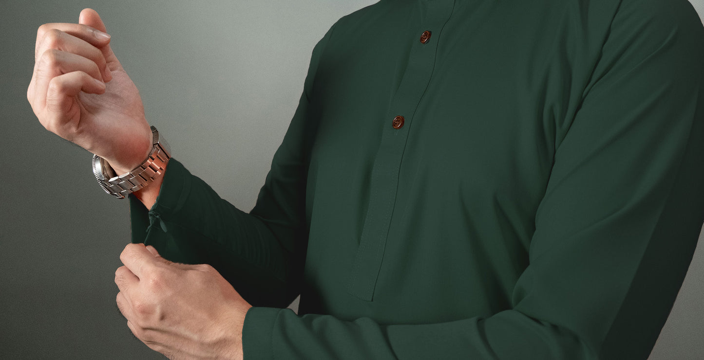 Green - Kurta Collared